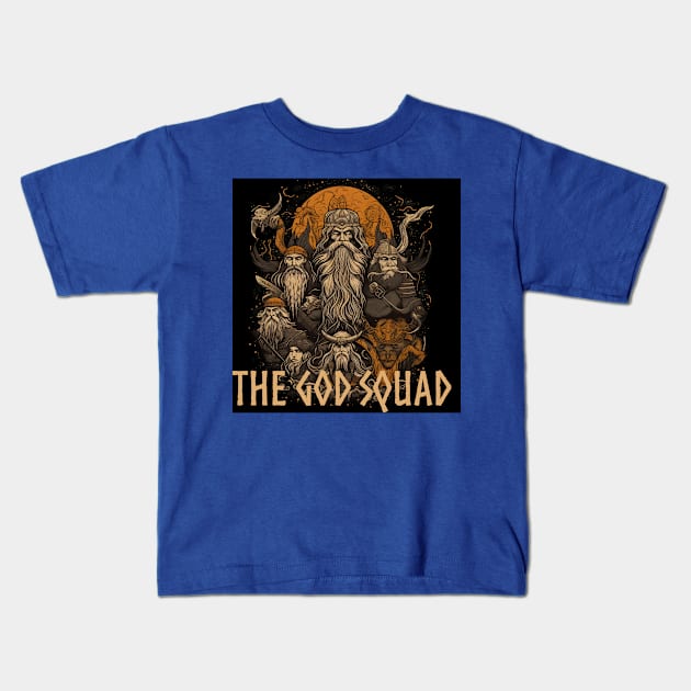 The God Squad Norse Mythology Asgardians Kids T-Shirt by Grassroots Green